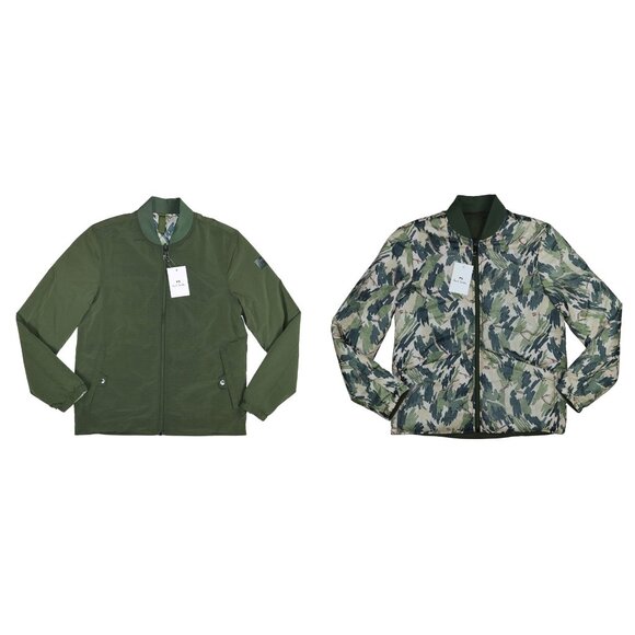 Paul Smith Reversible Solid/Camo Print Full Zip Men's Jacket S NWT Green Multi - Picture 1 of 5